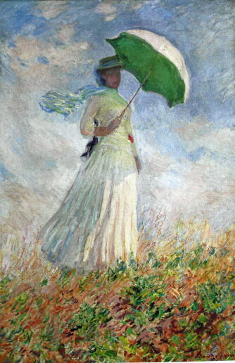 モネ　日傘をさす女性